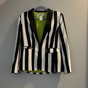 Striped Women's Blazer in Black and White